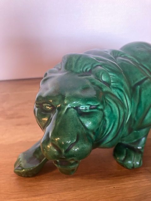Lion en céramique d'époque 1950