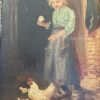 Huile sur Toile du XIXe Siècle – Scène de Genre Rurale dans l'Esprit d'Albert Anker