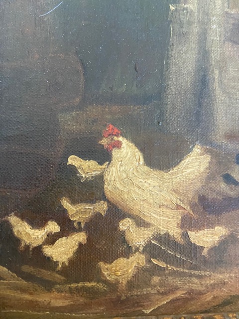 Huile sur Toile du XIXe Siècle – Scène de Genre Rurale dans l'Esprit d'Albert Anker