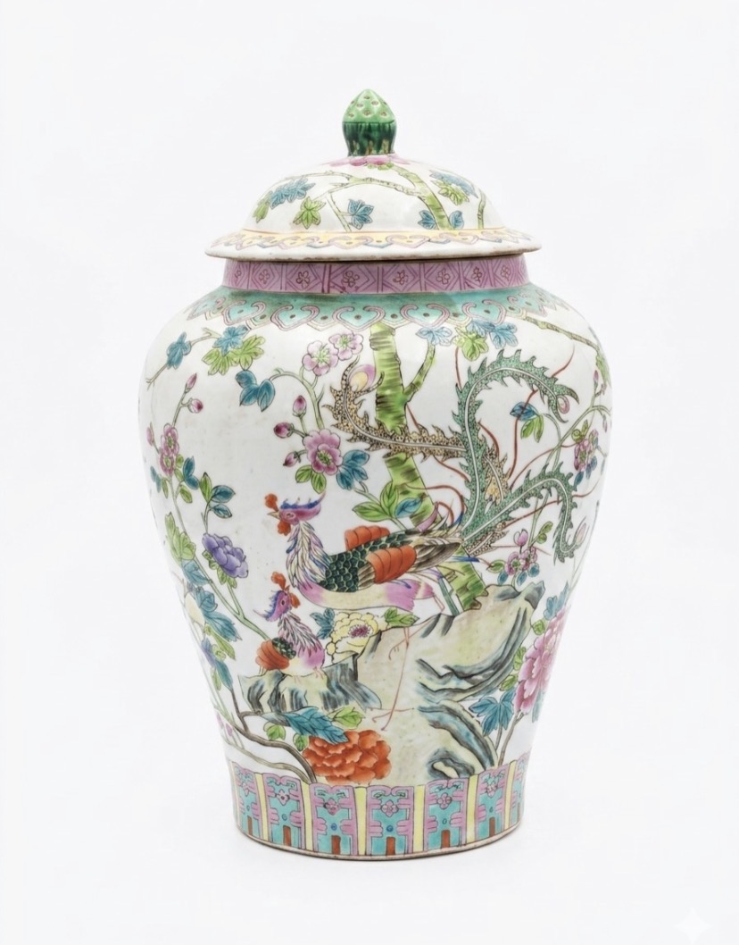 Jarre couverte en porcelaine Chinoise
