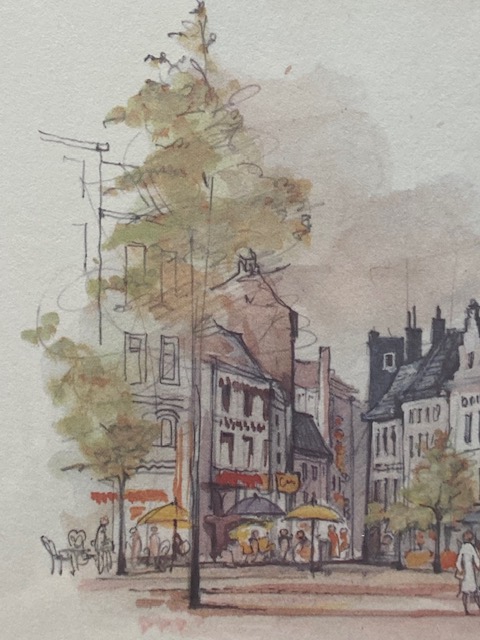 Tableau aquarelle signée de Mads Stage