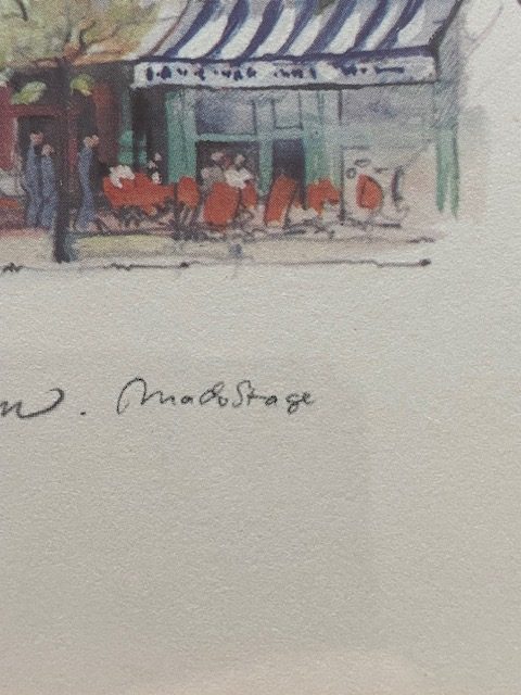 Tableau aquarelle signée de Mads Stage