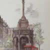 Tableau aquarelle Le Perron signé Mads Stage