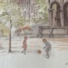 Tableau aquarelle Le Perron signé Mads Stage