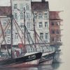 Tableau aquarelle signé Mads Stage