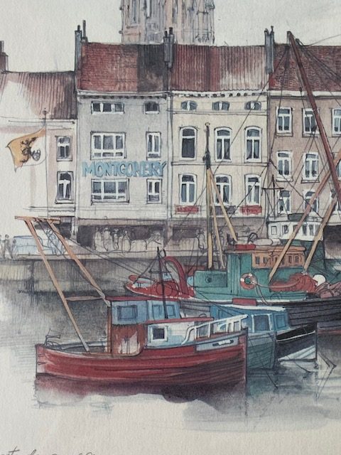 Tableau aquarelle signé Mads Stage