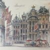 Tableau aquarelle Grand-Place Bruxelles signé Mads Stage