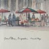 Tableau aquarelle Grand-Place Bruxelles signé Mads Stage