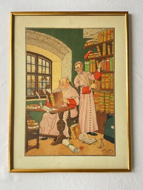 Série de 5 lithographies "Les moines" de Harry Eliott
